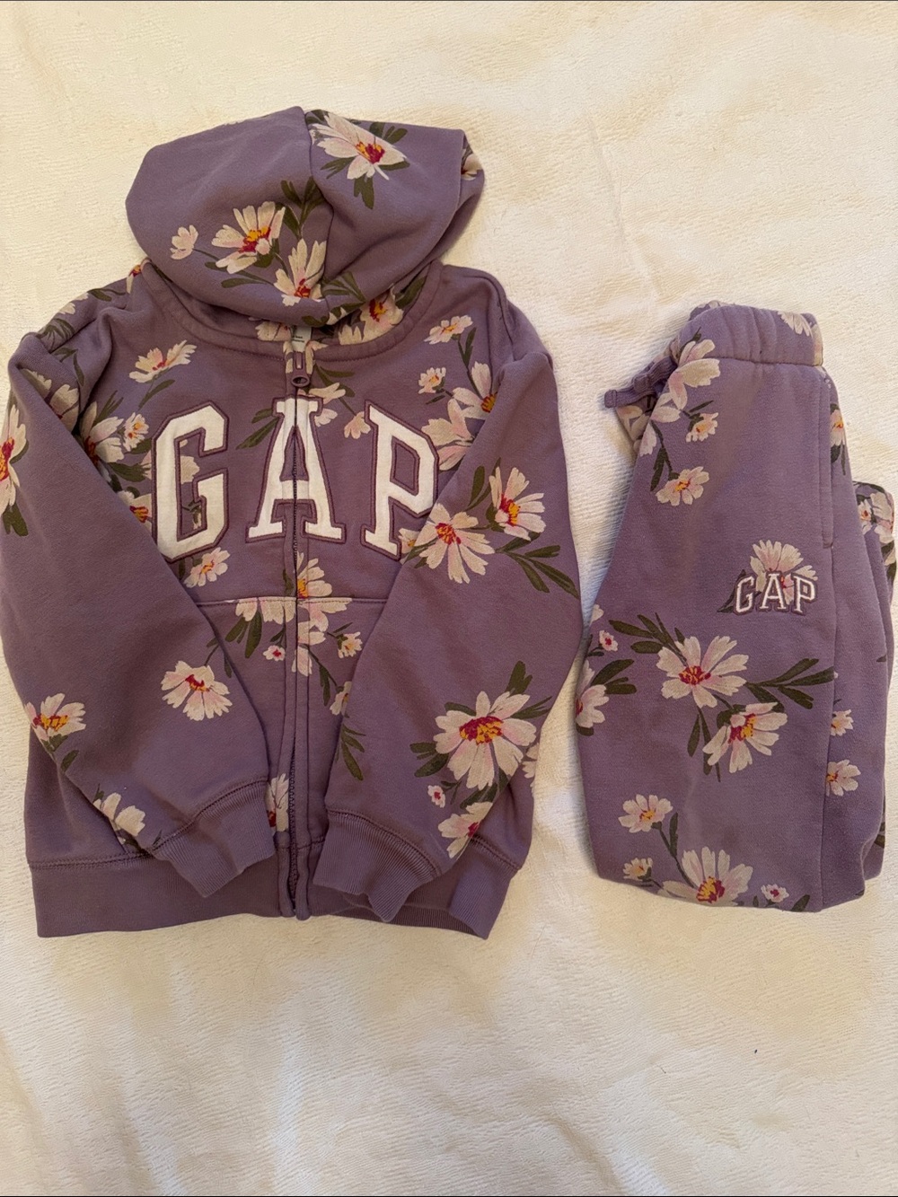 GAP Girls Purple Floral Jogger Set 4/5